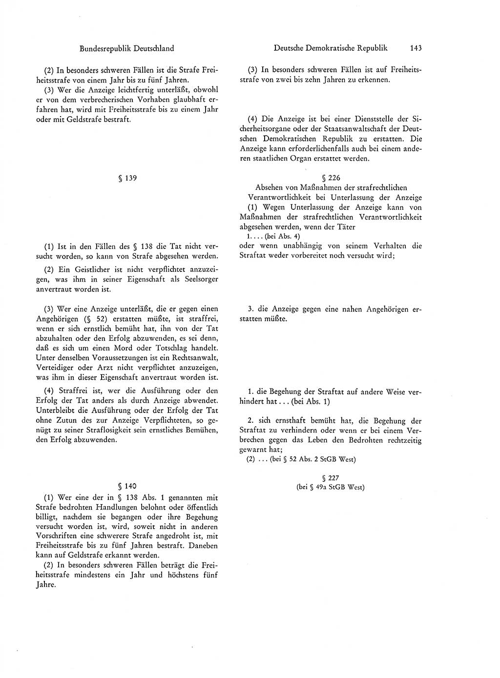 Strafgesetzgebung in Deutschland [Bundesrepublik Deutschland (BRD) und Deutsche Demokratische Republik (DDR)] 1972, Seite 143 (Str.-Ges. Dtl. StGB BRD DDR 1972, S. 143)