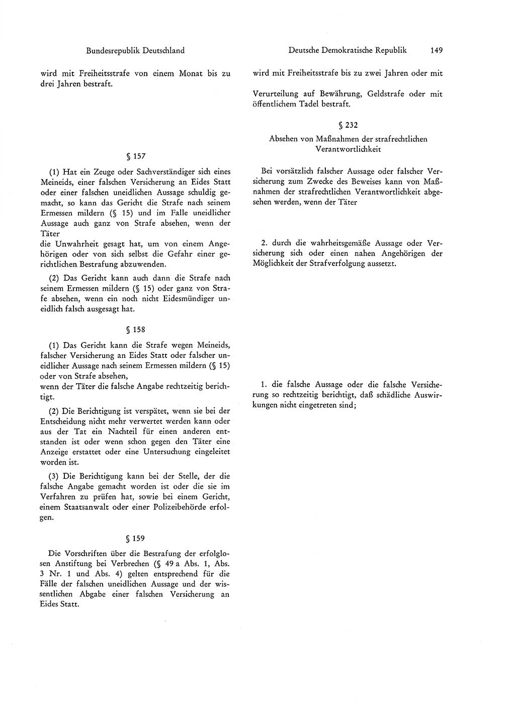 Strafgesetzgebung in Deutschland [Bundesrepublik Deutschland (BRD) und Deutsche Demokratische Republik (DDR)] 1972, Seite 149 (Str.-Ges. Dtl. StGB BRD DDR 1972, S. 149)