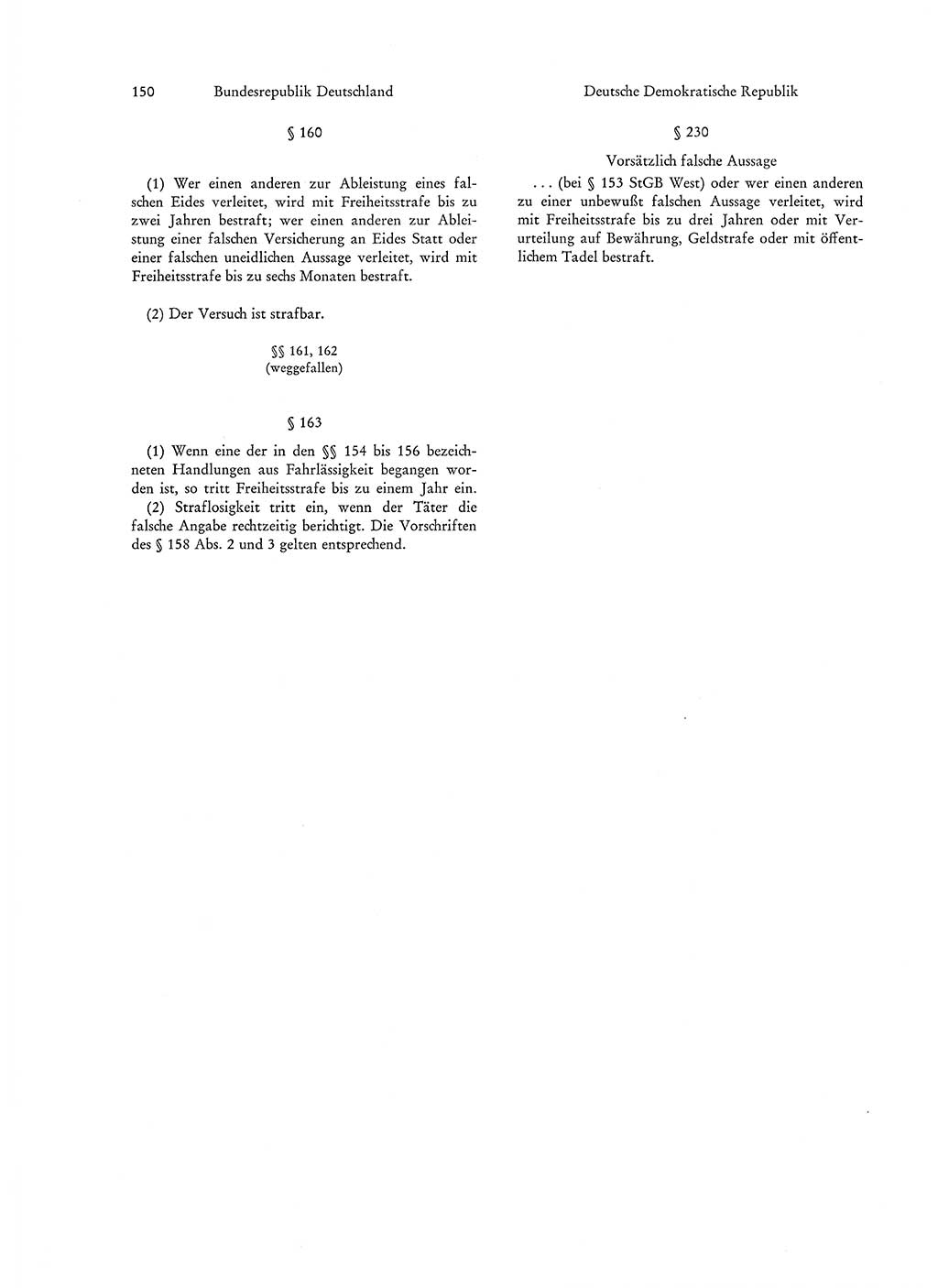 Strafgesetzgebung in Deutschland [Bundesrepublik Deutschland (BRD) und Deutsche Demokratische Republik (DDR)] 1972, Seite 150 (Str.-Ges. Dtl. StGB BRD DDR 1972, S. 150)
