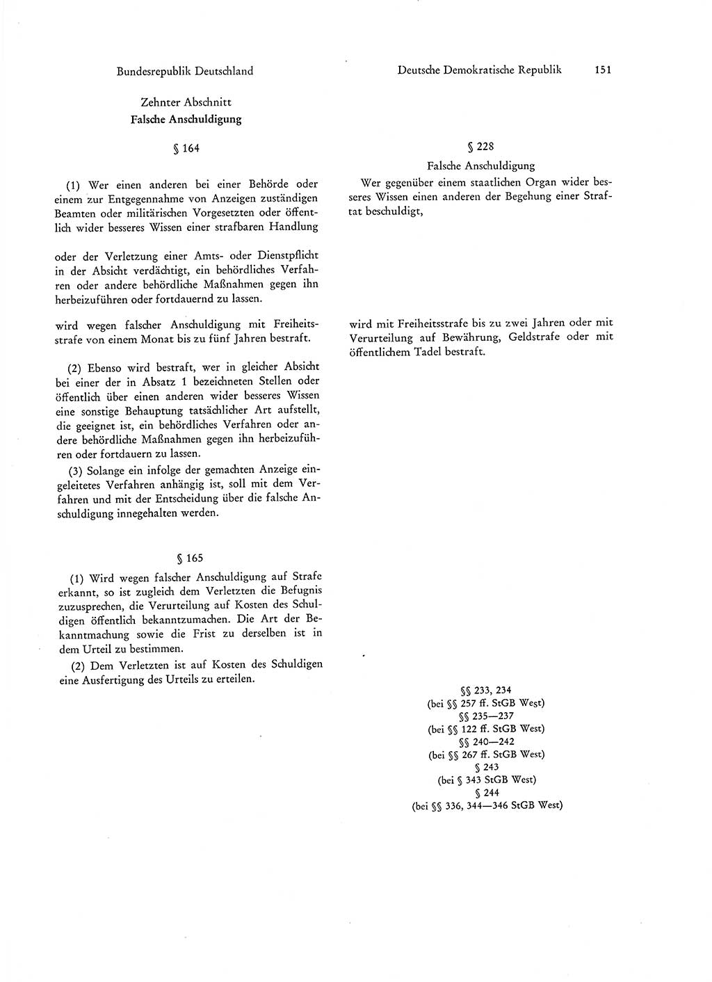 Strafgesetzgebung in Deutschland [Bundesrepublik Deutschland (BRD) und Deutsche Demokratische Republik (DDR)] 1972, Seite 151 (Str.-Ges. Dtl. StGB BRD DDR 1972, S. 151)