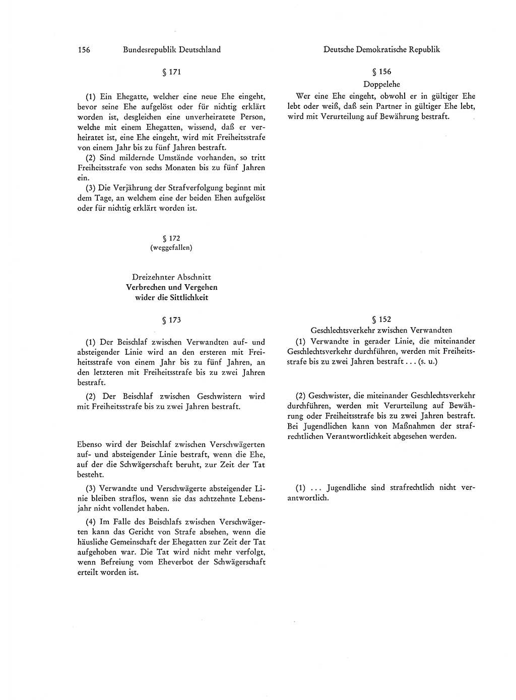 Strafgesetzgebung in Deutschland [Bundesrepublik Deutschland (BRD) und Deutsche Demokratische Republik (DDR)] 1972, Seite 156 (Str.-Ges. Dtl. StGB BRD DDR 1972, S. 156)