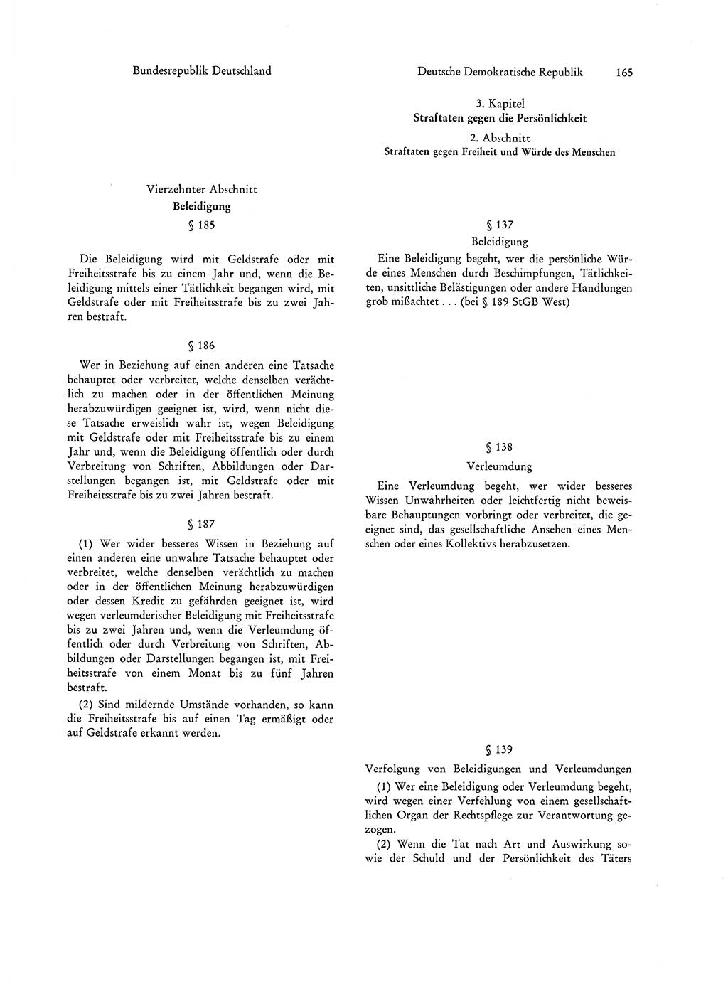 Strafgesetzgebung in Deutschland [Bundesrepublik Deutschland (BRD) und Deutsche Demokratische Republik (DDR)] 1972, Seite 165 (Str.-Ges. Dtl. StGB BRD DDR 1972, S. 165)