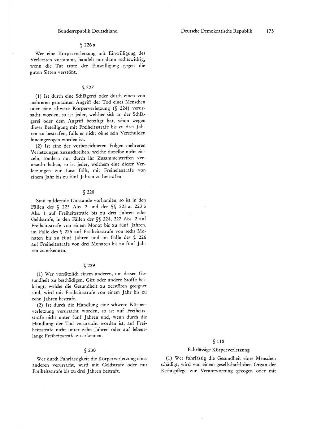 Strafgesetzgebung in Deutschland [Bundesrepublik Deutschland (BRD) und Deutsche Demokratische Republik (DDR)] 1972, Seite 175 (Str.-Ges. Dtl. StGB BRD DDR 1972, S. 175)
