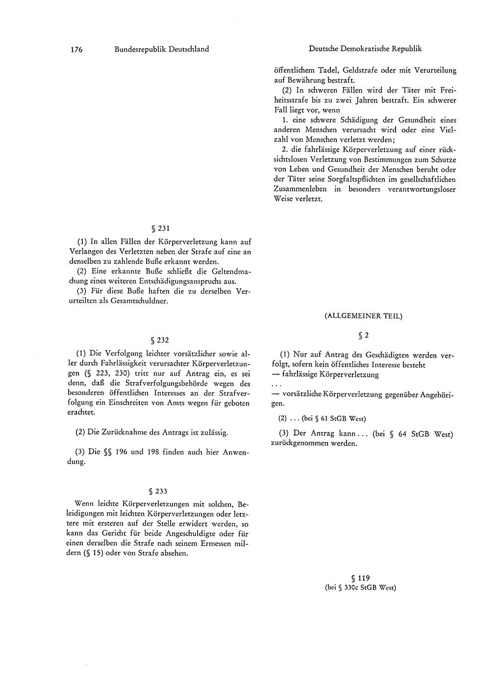 Strafgesetzgebung in Deutschland [Bundesrepublik Deutschland (BRD) und Deutsche Demokratische Republik (DDR)] 1972, Seite 176 (Str.-Ges. Dtl. StGB BRD DDR 1972, S. 176)