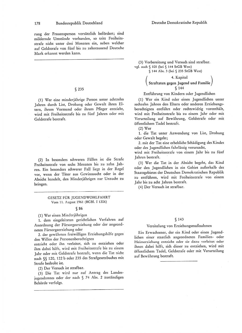 Strafgesetzgebung in Deutschland [Bundesrepublik Deutschland (BRD) und Deutsche Demokratische Republik (DDR)] 1972, Seite 178 (Str.-Ges. Dtl. StGB BRD DDR 1972, S. 178)