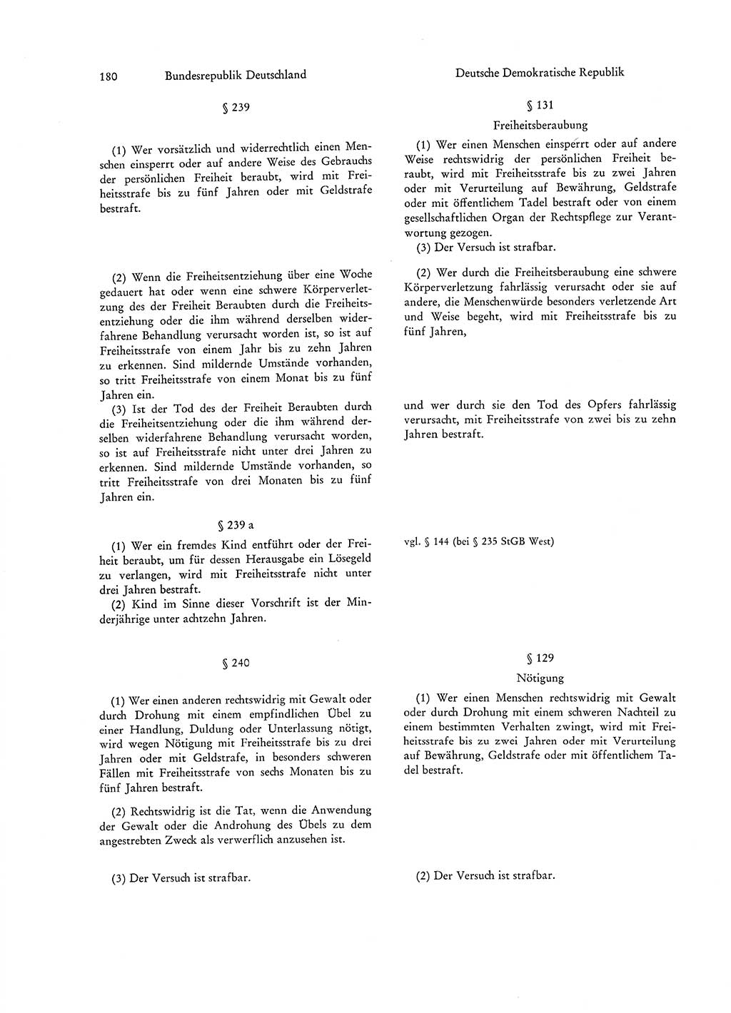 Strafgesetzgebung in Deutschland [Bundesrepublik Deutschland (BRD) und Deutsche Demokratische Republik (DDR)] 1972, Seite 180 (Str.-Ges. Dtl. StGB BRD DDR 1972, S. 180)