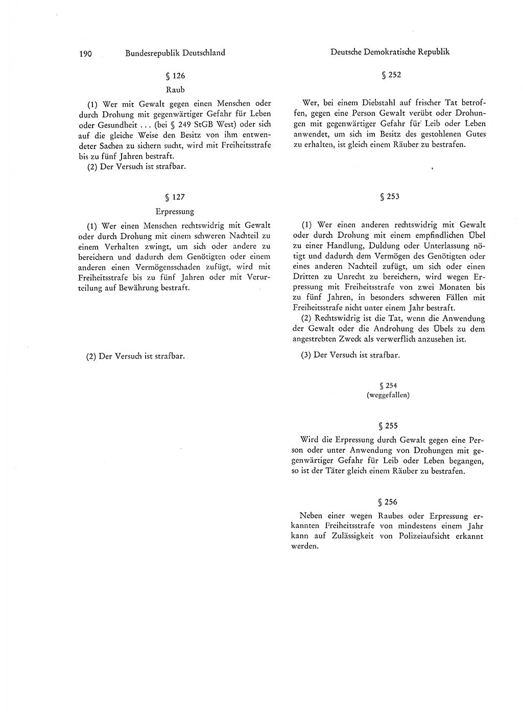 Strafgesetzgebung in Deutschland [Bundesrepublik Deutschland (BRD) und Deutsche Demokratische Republik (DDR)] 1972, Seite 190 (Str.-Ges. Dtl. StGB BRD DDR 1972, S. 190)