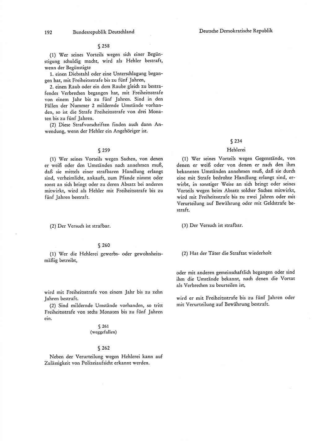 Strafgesetzgebung in Deutschland [Bundesrepublik Deutschland (BRD) und Deutsche Demokratische Republik (DDR)] 1972, Seite 192 (Str.-Ges. Dtl. StGB BRD DDR 1972, S. 192)