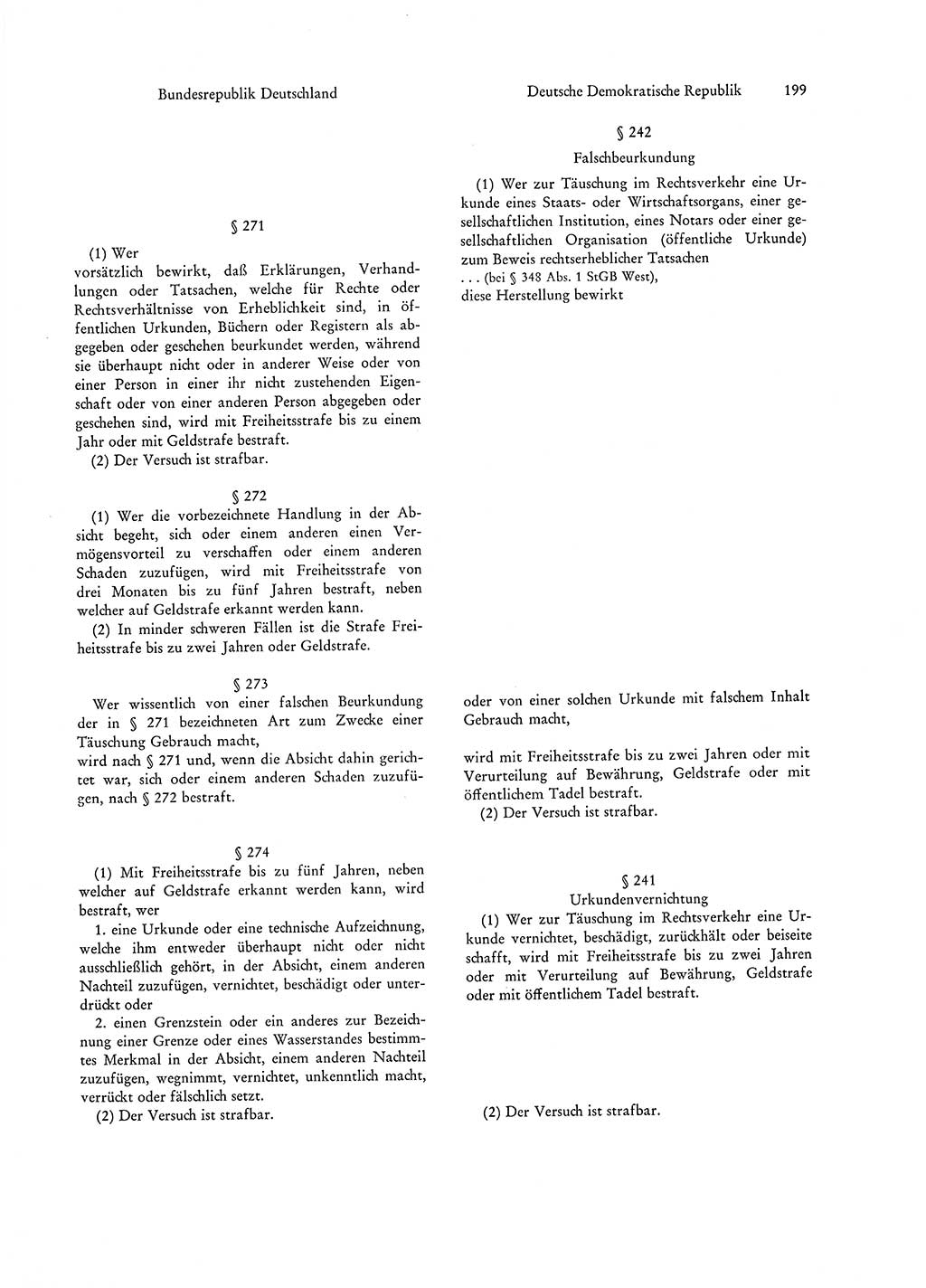 Strafgesetzgebung in Deutschland [Bundesrepublik Deutschland (BRD) und Deutsche Demokratische Republik (DDR)] 1972, Seite 199 (Str.-Ges. Dtl. StGB BRD DDR 1972, S. 199)