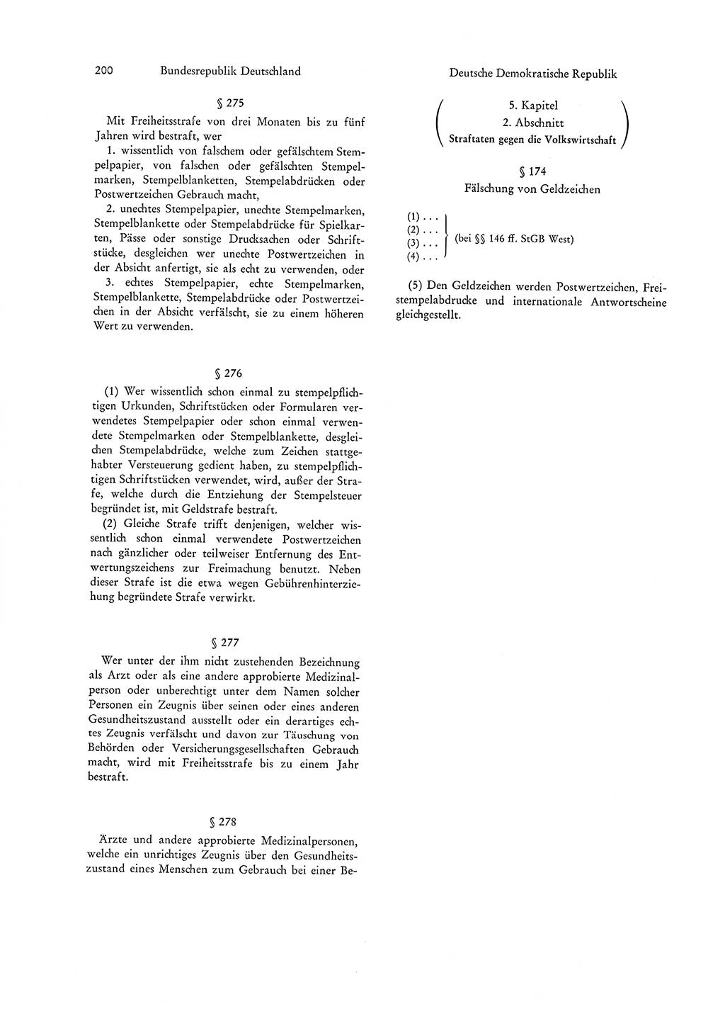 Strafgesetzgebung in Deutschland [Bundesrepublik Deutschland (BRD) und Deutsche Demokratische Republik (DDR)] 1972, Seite 200 (Str.-Ges. Dtl. StGB BRD DDR 1972, S. 200)