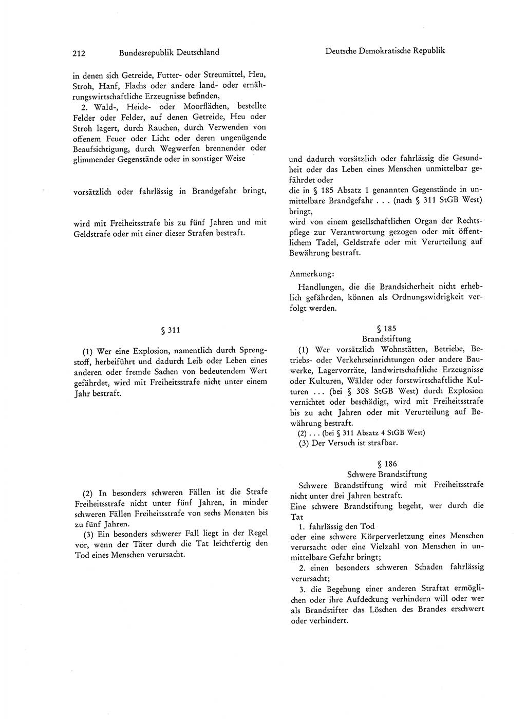Strafgesetzgebung in Deutschland [Bundesrepublik Deutschland (BRD) und Deutsche Demokratische Republik (DDR)] 1972, Seite 212 (Str.-Ges. Dtl. StGB BRD DDR 1972, S. 212)