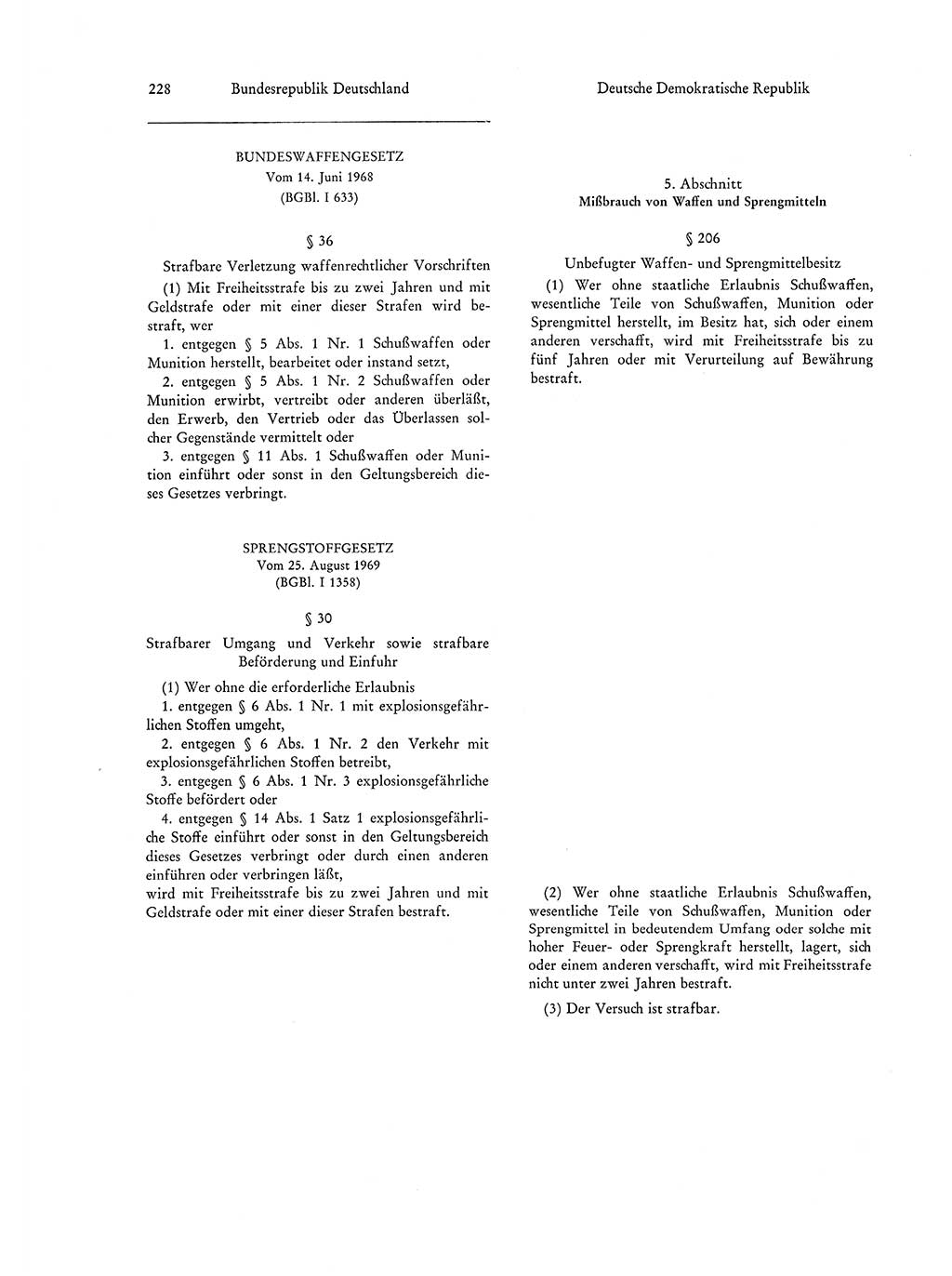 Strafgesetzgebung in Deutschland [Bundesrepublik Deutschland (BRD) und Deutsche Demokratische Republik (DDR)] 1972, Seite 228 (Str.-Ges. Dtl. StGB BRD DDR 1972, S. 228)