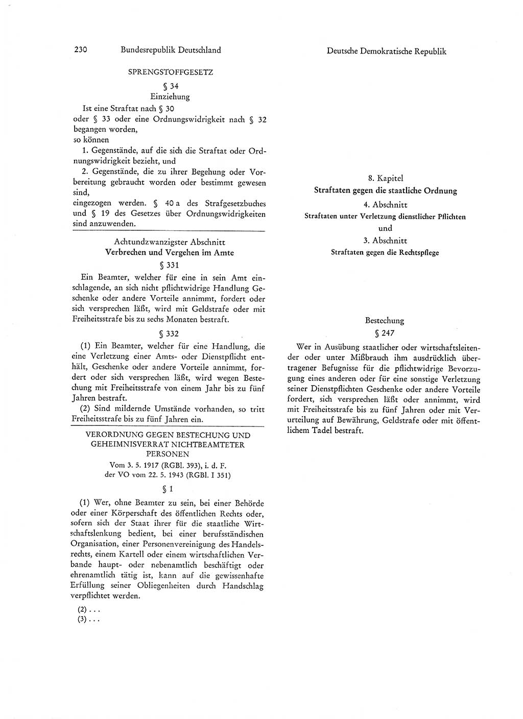 Strafgesetzgebung in Deutschland [Bundesrepublik Deutschland (BRD) und Deutsche Demokratische Republik (DDR)] 1972, Seite 230 (Str.-Ges. Dtl. StGB BRD DDR 1972, S. 230)