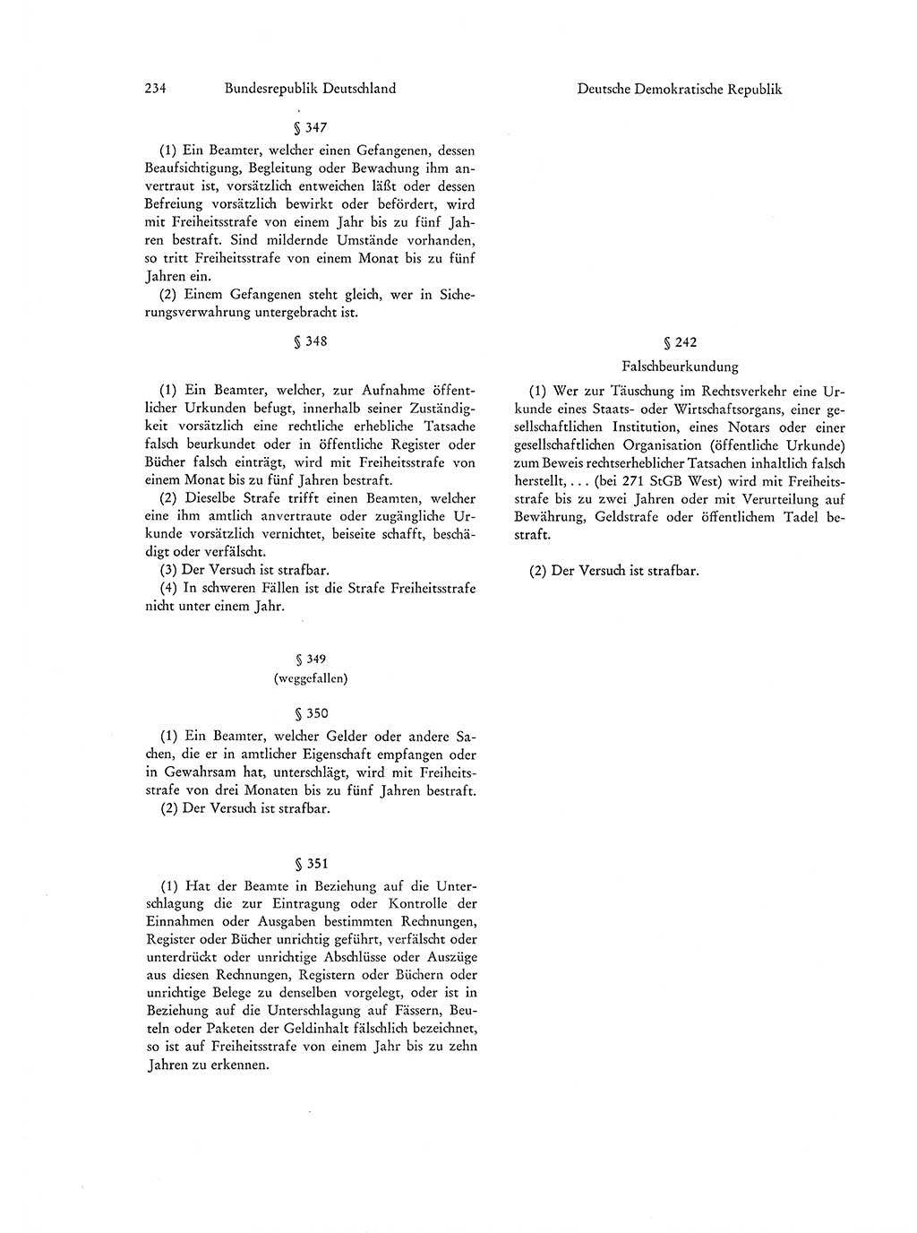 Strafgesetzgebung in Deutschland [Bundesrepublik Deutschland (BRD) und Deutsche Demokratische Republik (DDR)] 1972, Seite 234 (Str.-Ges. Dtl. StGB BRD DDR 1972, S. 234)