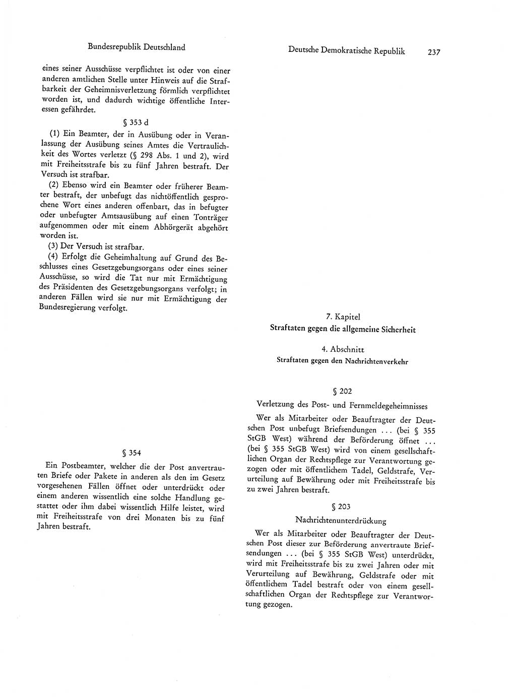 Strafgesetzgebung in Deutschland [Bundesrepublik Deutschland (BRD) und Deutsche Demokratische Republik (DDR)] 1972, Seite 237 (Str.-Ges. Dtl. StGB BRD DDR 1972, S. 237)