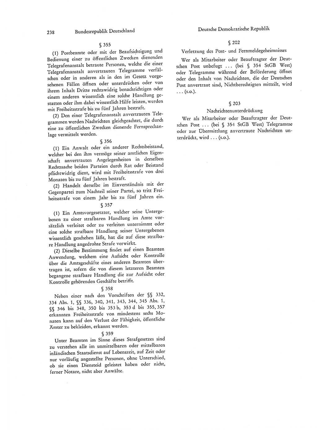 Strafgesetzgebung in Deutschland [Bundesrepublik Deutschland (BRD) und Deutsche Demokratische Republik (DDR)] 1972, Seite 238 (Str.-Ges. Dtl. StGB BRD DDR 1972, S. 238)