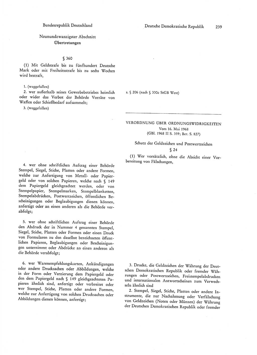 Strafgesetzgebung in Deutschland [Bundesrepublik Deutschland (BRD) und Deutsche Demokratische Republik (DDR)] 1972, Seite 239 (Str.-Ges. Dtl. StGB BRD DDR 1972, S. 239)