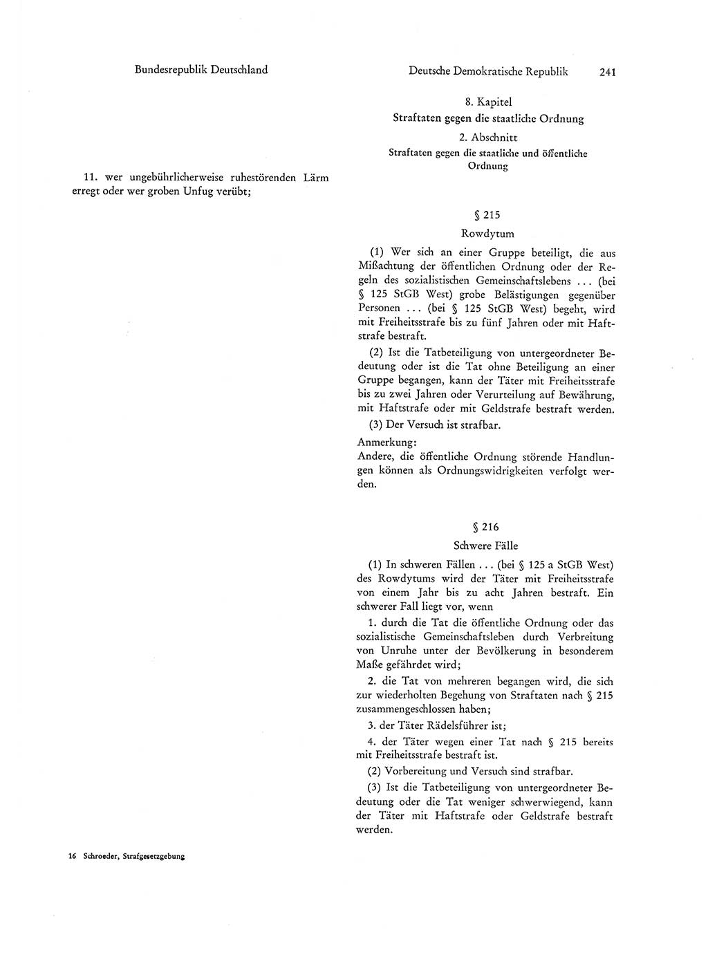 Strafgesetzgebung in Deutschland [Bundesrepublik Deutschland (BRD) und Deutsche Demokratische Republik (DDR)] 1972, Seite 241 (Str.-Ges. Dtl. StGB BRD DDR 1972, S. 241)