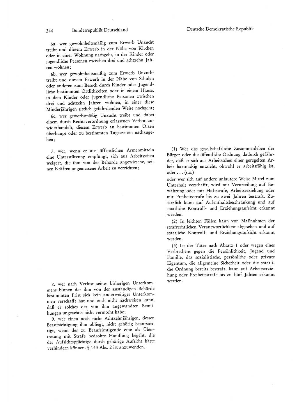 Strafgesetzgebung in Deutschland [Bundesrepublik Deutschland (BRD) und Deutsche Demokratische Republik (DDR)] 1972, Seite 244 (Str.-Ges. Dtl. StGB BRD DDR 1972, S. 244)