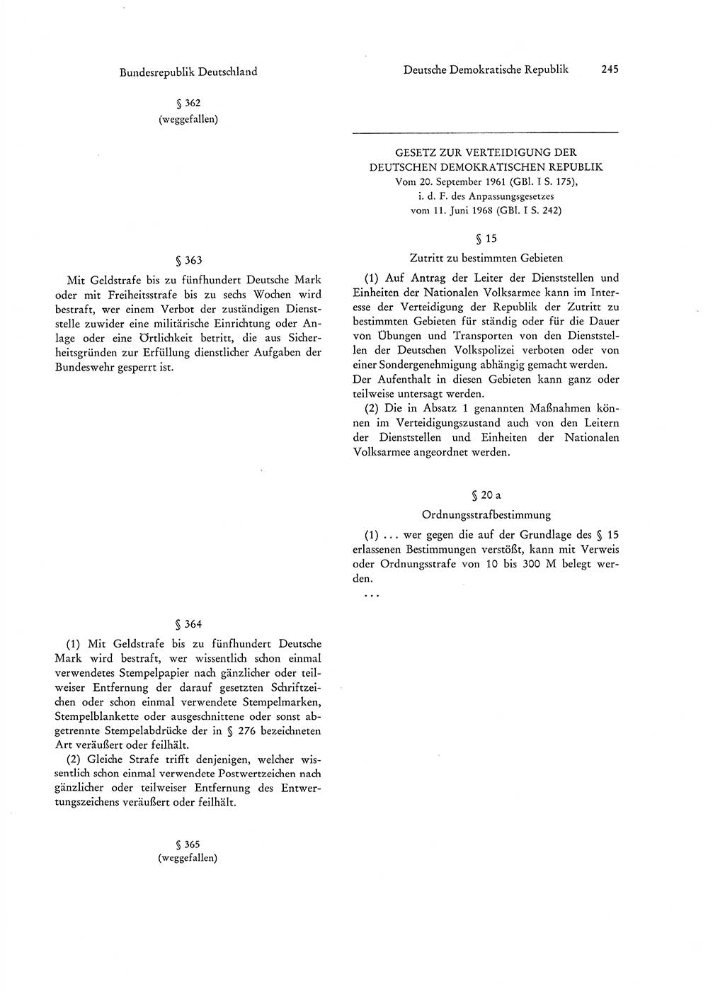 Strafgesetzgebung in Deutschland [Bundesrepublik Deutschland (BRD) und Deutsche Demokratische Republik (DDR)] 1972, Seite 245 (Str.-Ges. Dtl. StGB BRD DDR 1972, S. 245)