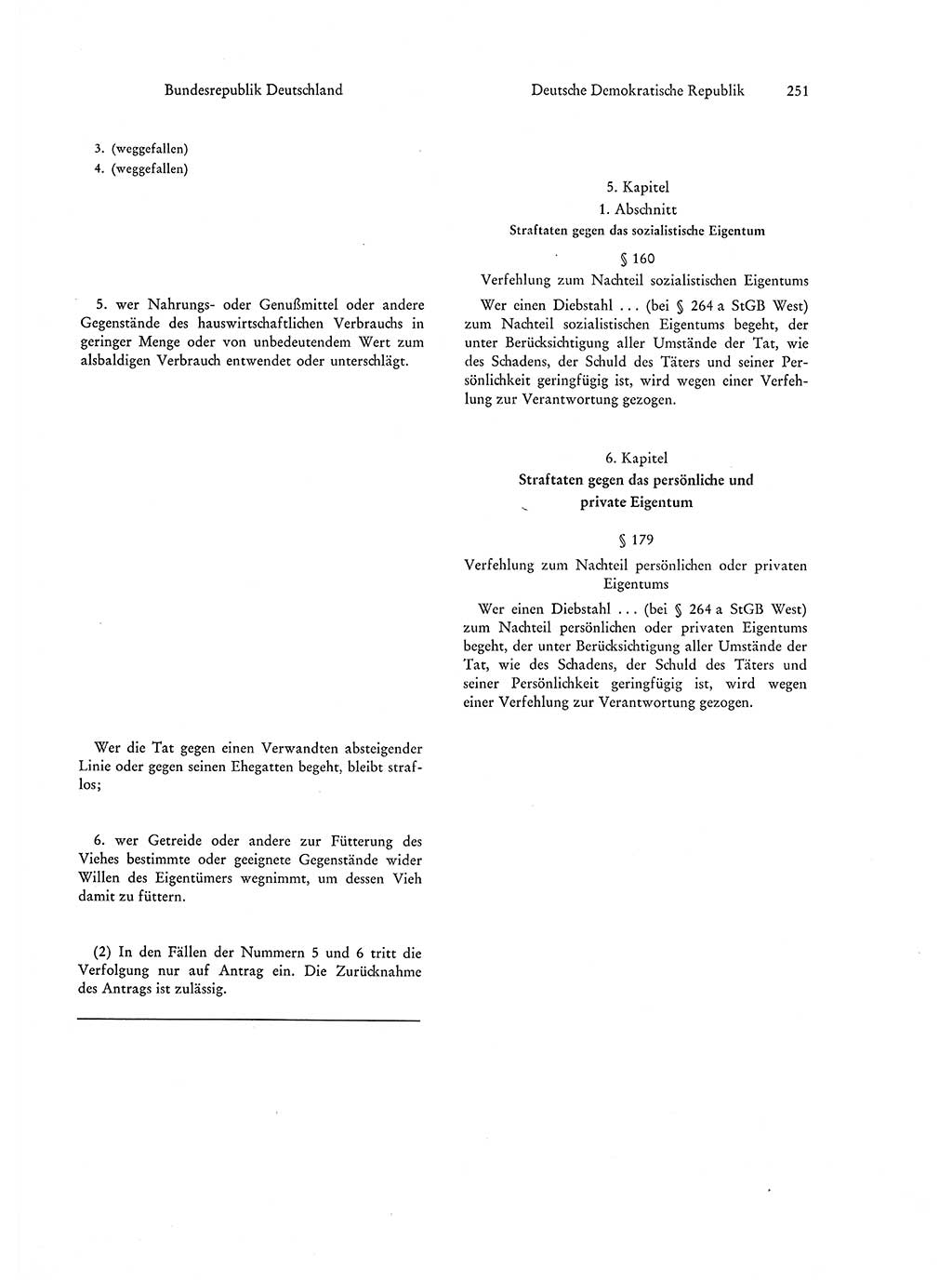 Strafgesetzgebung in Deutschland [Bundesrepublik Deutschland (BRD) und Deutsche Demokratische Republik (DDR)] 1972, Seite 251 (Str.-Ges. Dtl. StGB BRD DDR 1972, S. 251)