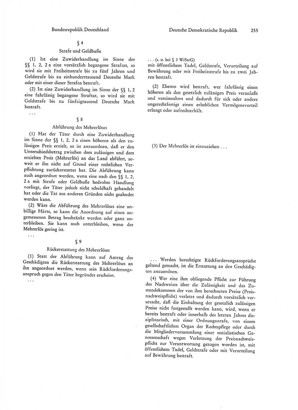 Strafgesetzgebung in Deutschland [Bundesrepublik Deutschland (BRD) und Deutsche Demokratische Republik (DDR)] 1972, Seite 255 (Str.-Ges. Dtl. StGB BRD DDR 1972, S. 255)