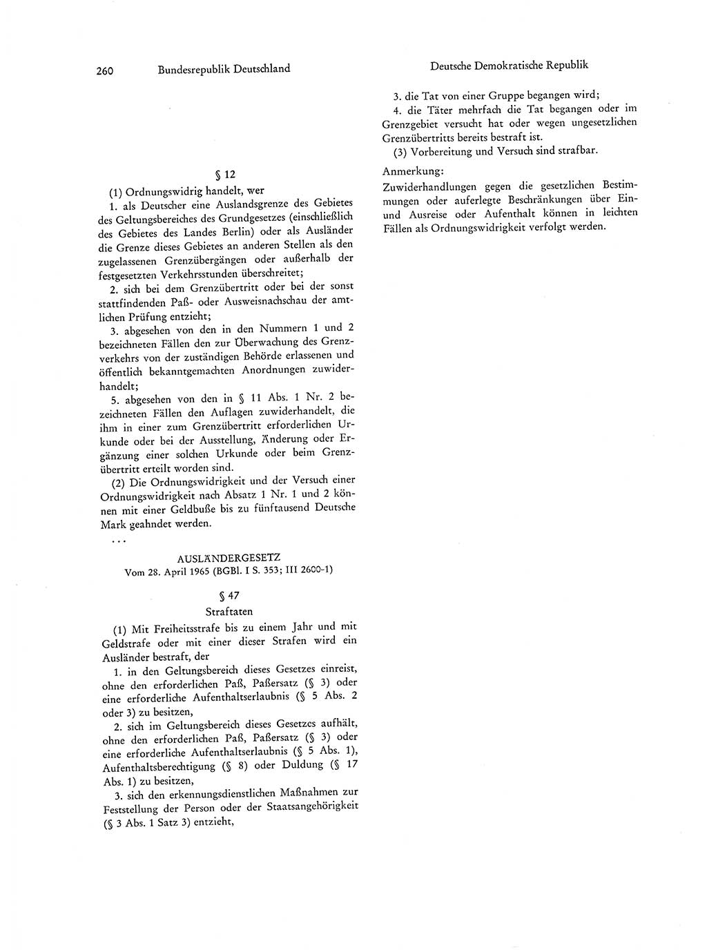 Strafgesetzgebung in Deutschland [Bundesrepublik Deutschland (BRD) und Deutsche Demokratische Republik (DDR)] 1972, Seite 260 (Str.-Ges. Dtl. StGB BRD DDR 1972, S. 260)