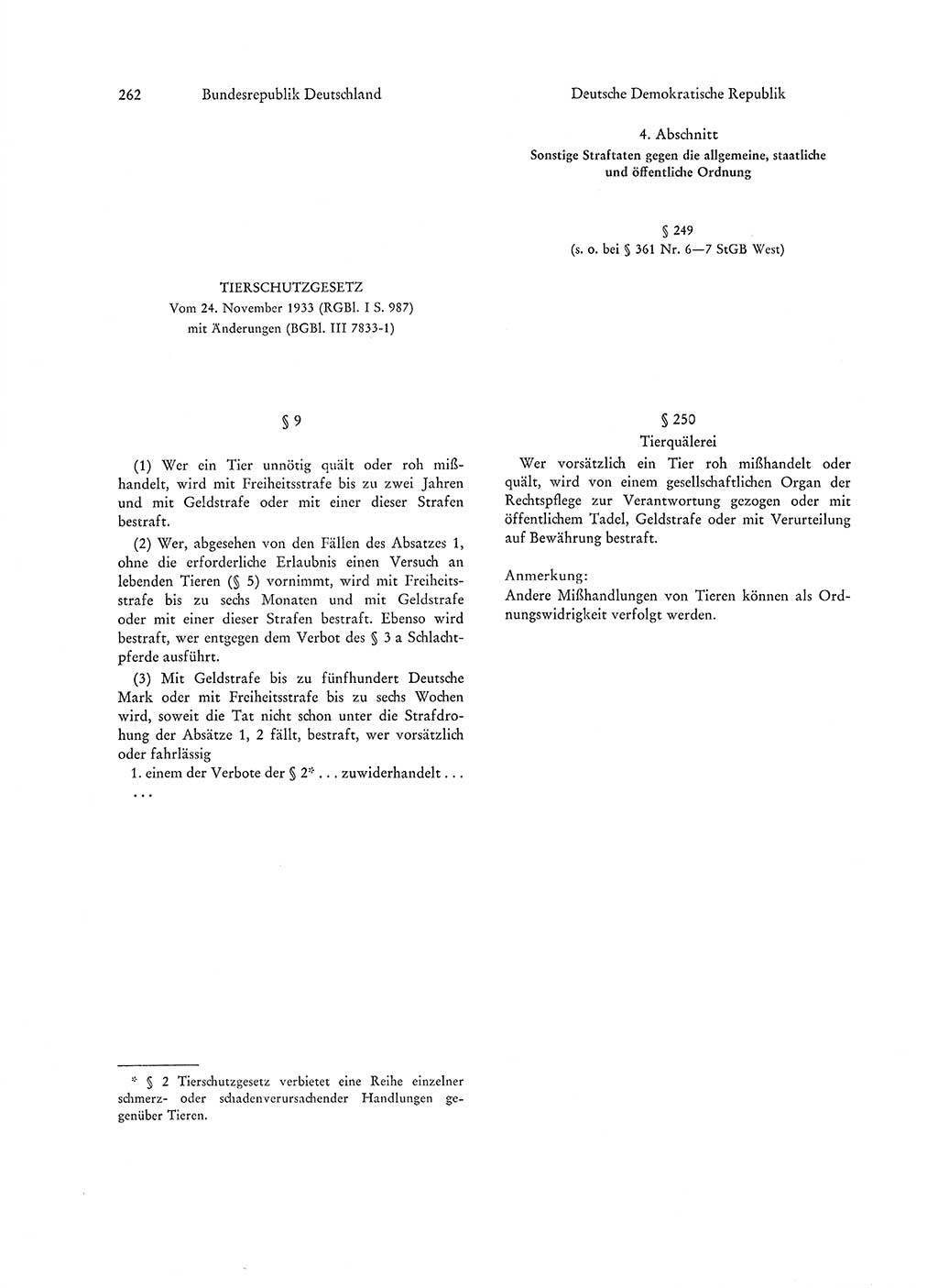 Strafgesetzgebung in Deutschland [Bundesrepublik Deutschland (BRD) und Deutsche Demokratische Republik (DDR)] 1972, Seite 262 (Str.-Ges. Dtl. StGB BRD DDR 1972, S. 262)