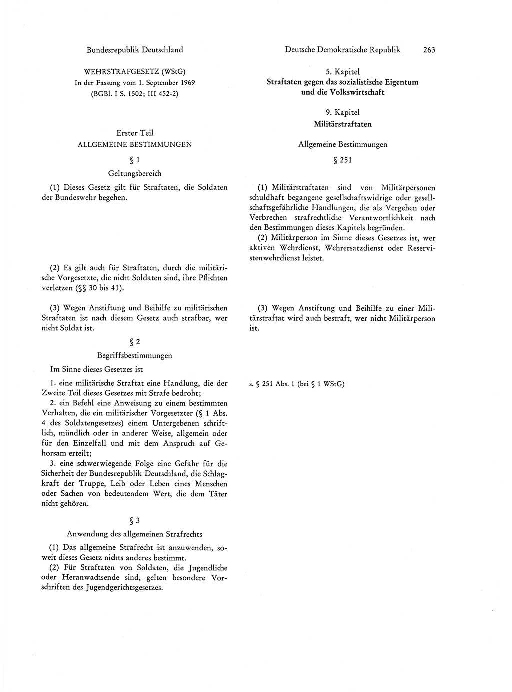 Strafgesetzgebung in Deutschland [Bundesrepublik Deutschland (BRD) und Deutsche Demokratische Republik (DDR)] 1972, Seite 263 (Str.-Ges. Dtl. StGB BRD DDR 1972, S. 263)