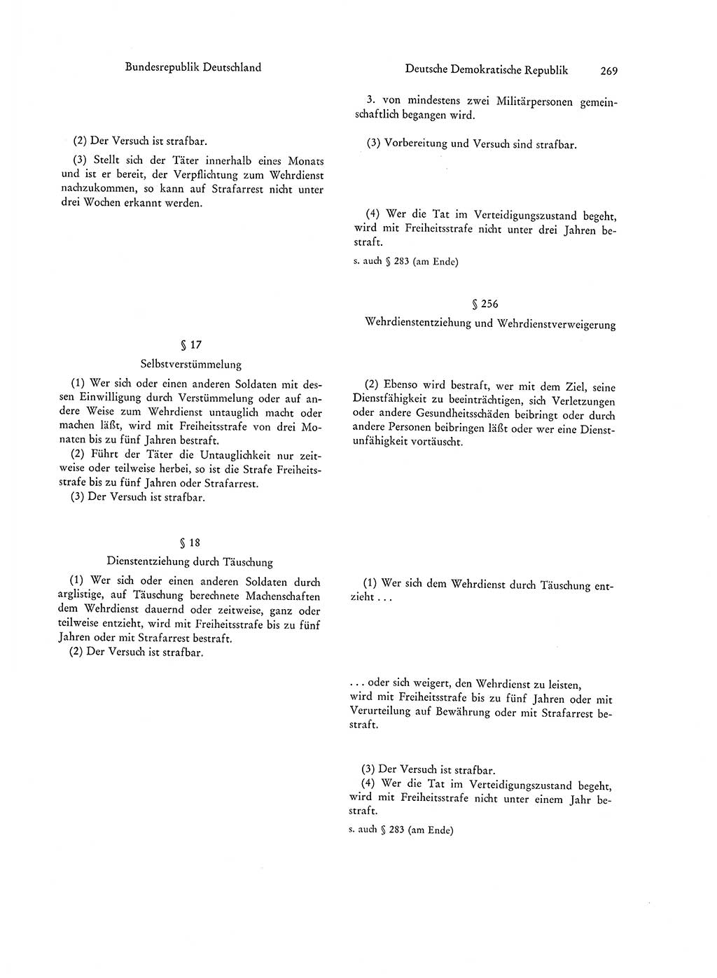 Strafgesetzgebung in Deutschland [Bundesrepublik Deutschland (BRD) und Deutsche Demokratische Republik (DDR)] 1972, Seite 269 (Str.-Ges. Dtl. StGB BRD DDR 1972, S. 269)