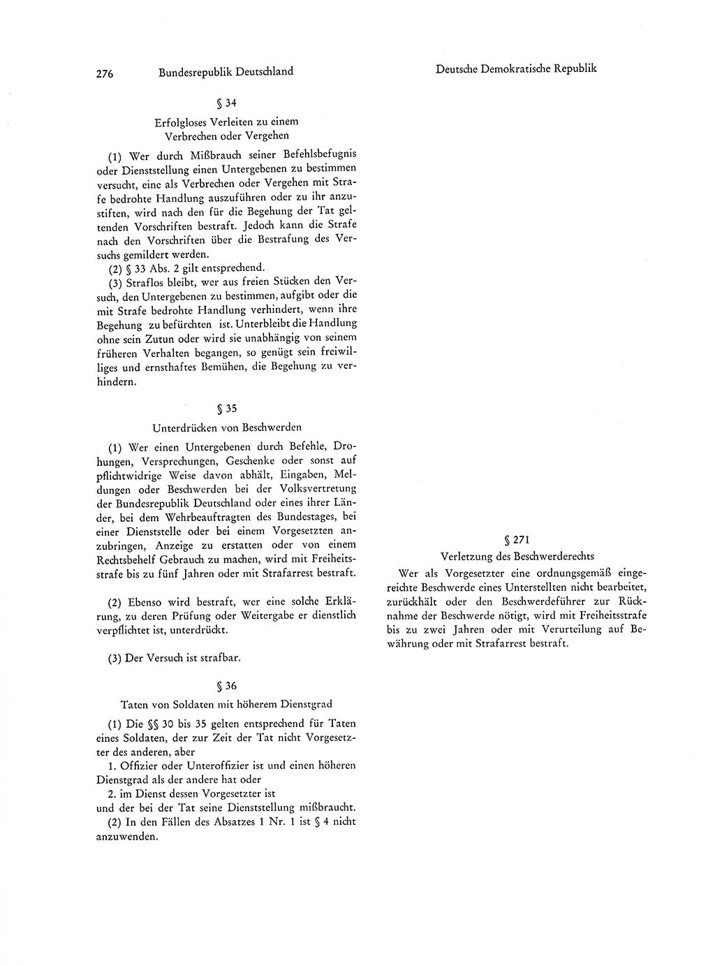 Strafgesetzgebung in Deutschland [Bundesrepublik Deutschland (BRD) und Deutsche Demokratische Republik (DDR)] 1972, Seite 276 (Str.-Ges. Dtl. StGB BRD DDR 1972, S. 276)