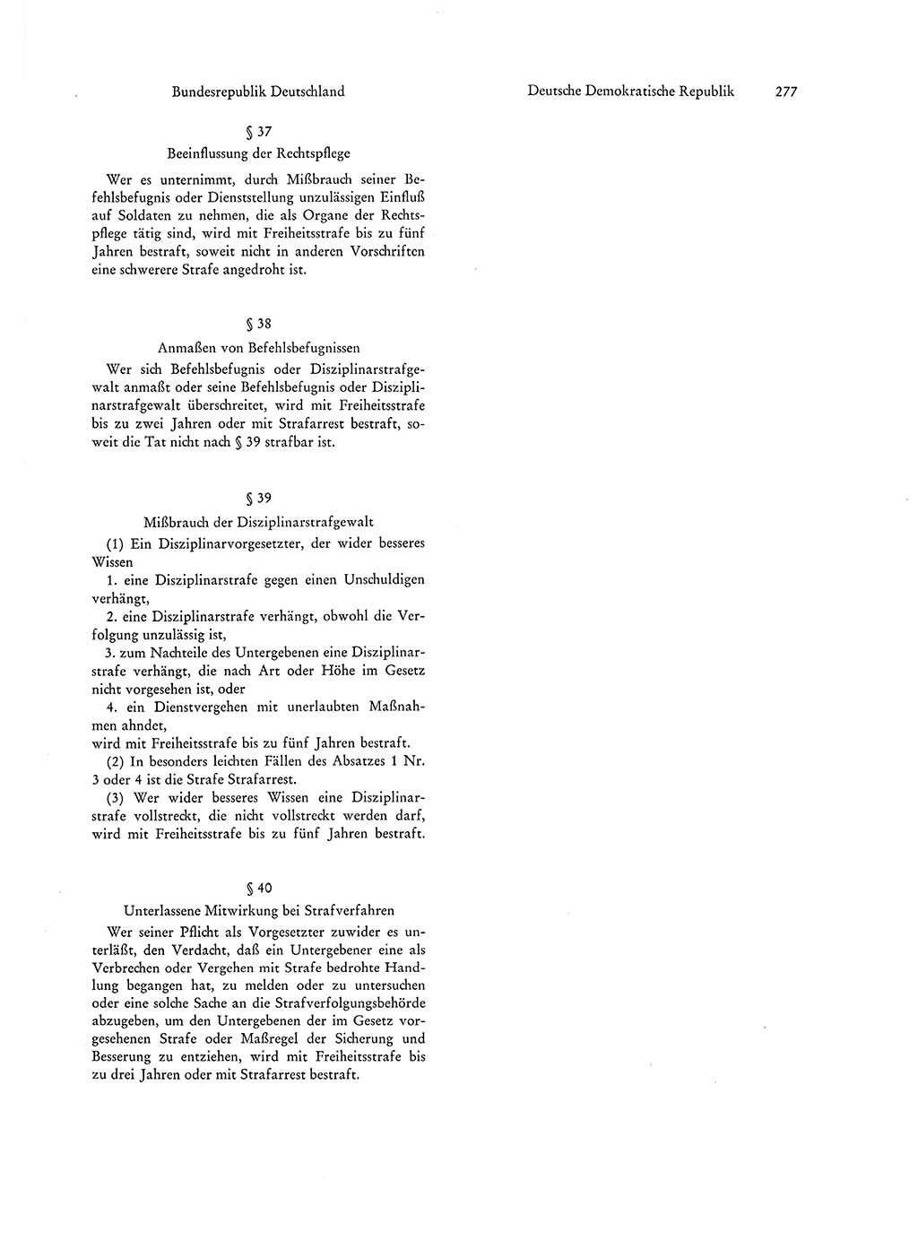 Strafgesetzgebung in Deutschland [Bundesrepublik Deutschland (BRD) und Deutsche Demokratische Republik (DDR)] 1972, Seite 277 (Str.-Ges. Dtl. StGB BRD DDR 1972, S. 277)