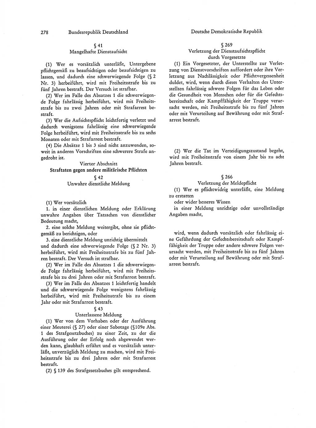 Strafgesetzgebung in Deutschland [Bundesrepublik Deutschland (BRD) und Deutsche Demokratische Republik (DDR)] 1972, Seite 278 (Str.-Ges. Dtl. StGB BRD DDR 1972, S. 278)