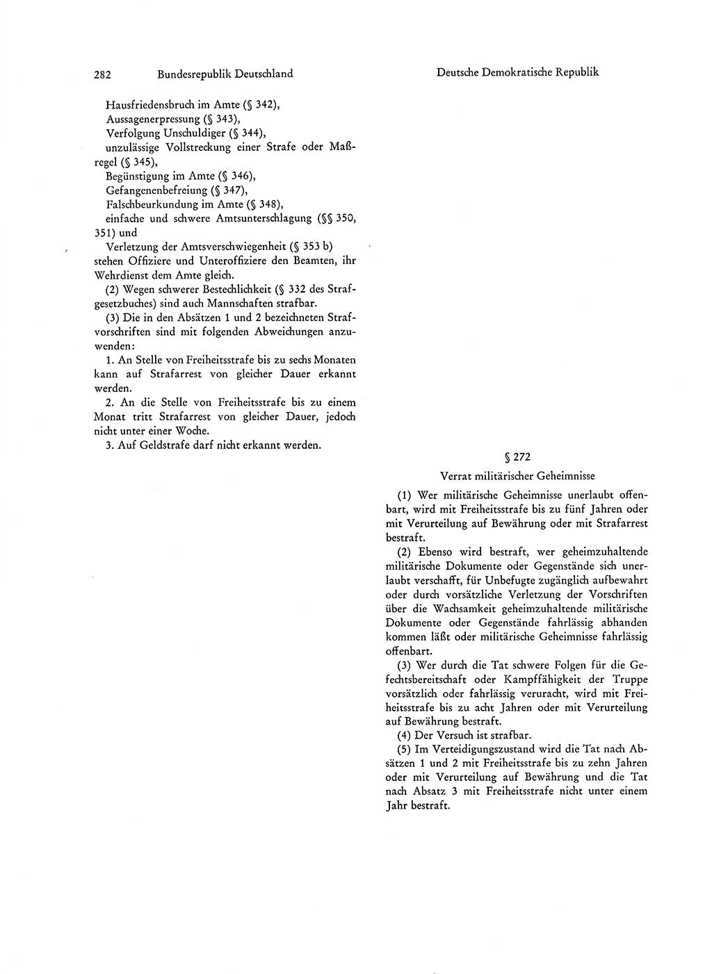 Strafgesetzgebung in Deutschland [Bundesrepublik Deutschland (BRD) und Deutsche Demokratische Republik (DDR)] 1972, Seite 282 (Str.-Ges. Dtl. StGB BRD DDR 1972, S. 282)