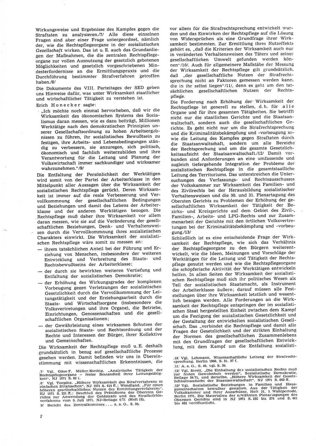 Neue Justiz (NJ), Zeitschrift für Recht und Rechtswissenschaft [Deutsche Demokratische Republik (DDR)], 26. Jahrgang 1972, Seite 2 (NJ DDR 1972, S. 2)