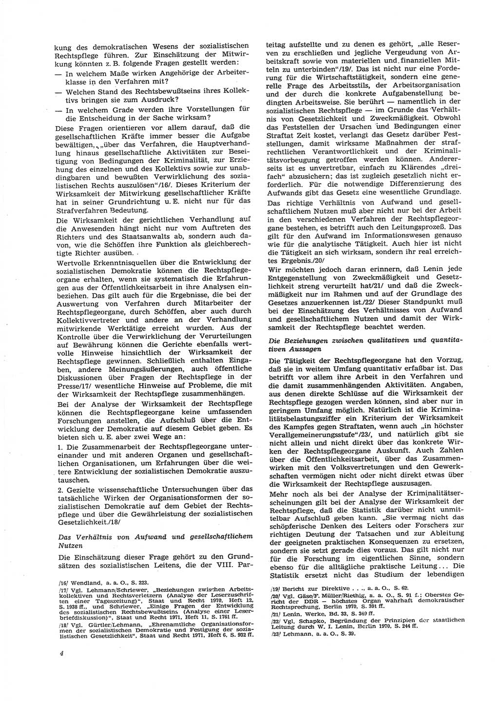 Neue Justiz (NJ), Zeitschrift für Recht und Rechtswissenschaft [Deutsche Demokratische Republik (DDR)], 26. Jahrgang 1972, Seite 4 (NJ DDR 1972, S. 4)