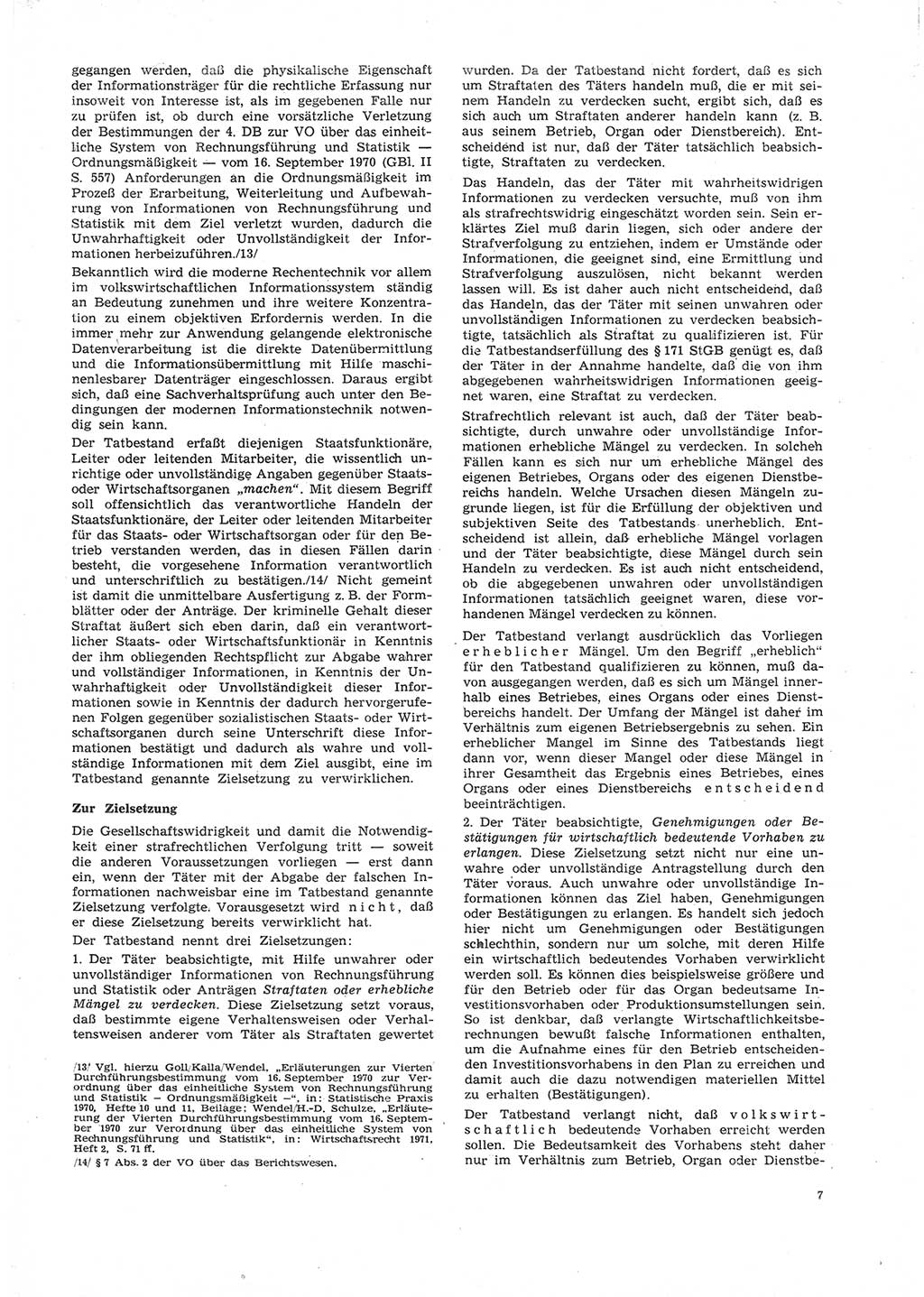 Neue Justiz (NJ), Zeitschrift für Recht und Rechtswissenschaft [Deutsche Demokratische Republik (DDR)], 26. Jahrgang 1972, Seite 7 (NJ DDR 1972, S. 7)