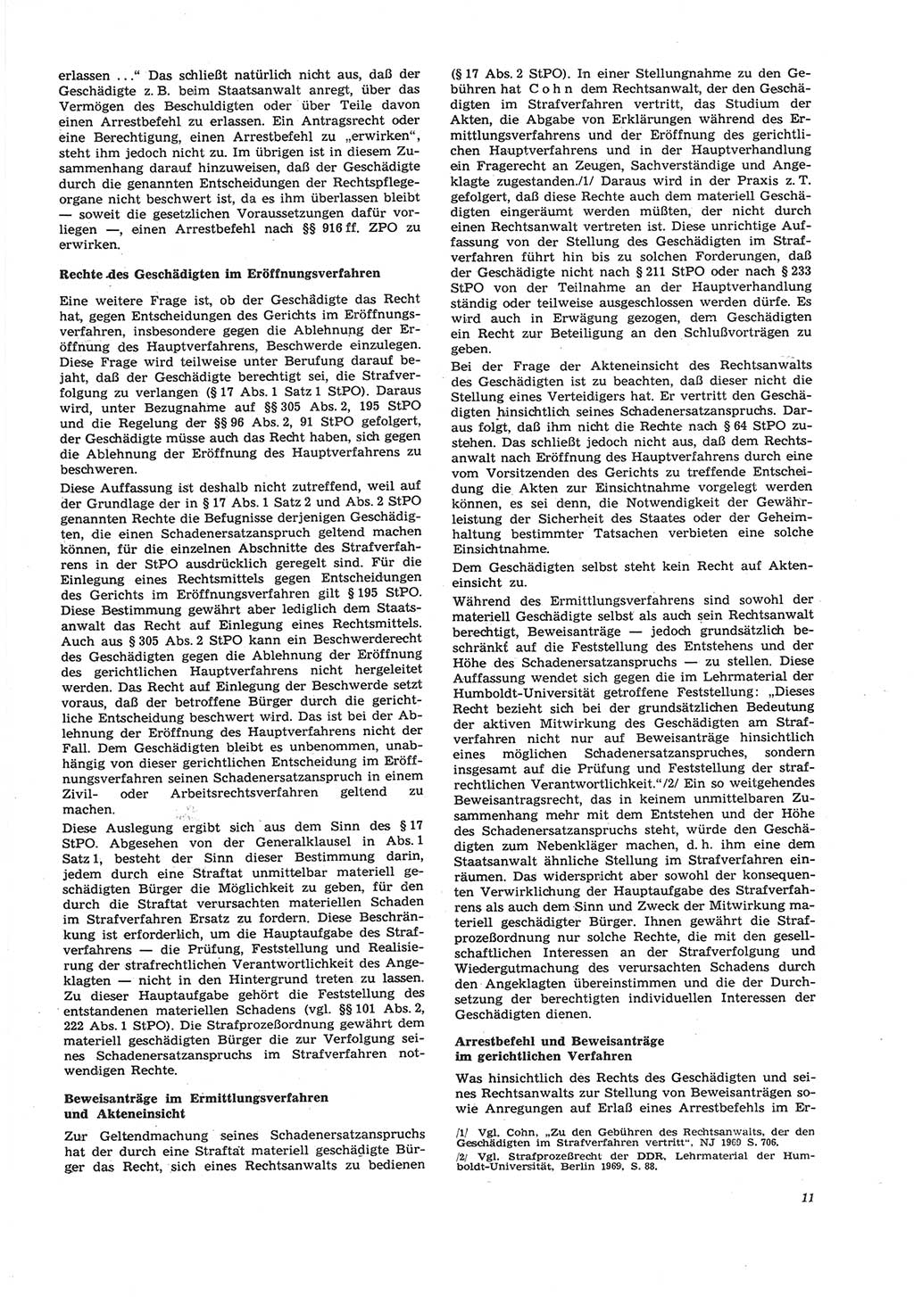 Neue Justiz (NJ), Zeitschrift für Recht und Rechtswissenschaft [Deutsche Demokratische Republik (DDR)], 26. Jahrgang 1972, Seite 11 (NJ DDR 1972, S. 11)