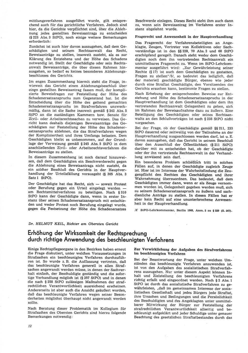 Neue Justiz (NJ), Zeitschrift für Recht und Rechtswissenschaft [Deutsche Demokratische Republik (DDR)], 26. Jahrgang 1972, Seite 12 (NJ DDR 1972, S. 12)