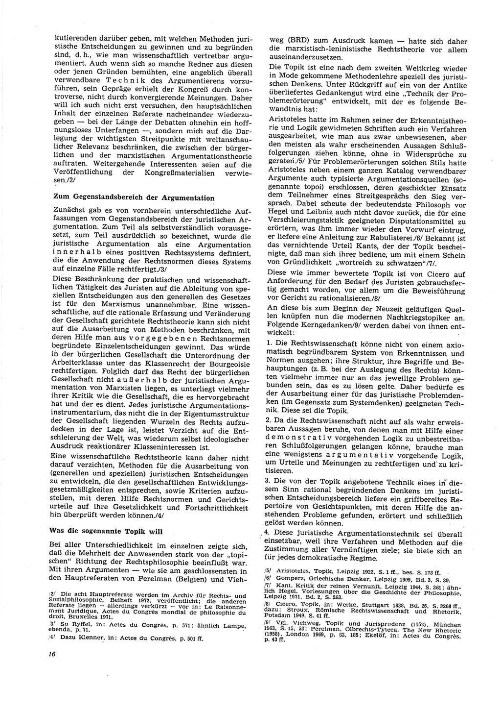 Neue Justiz (NJ), Zeitschrift für Recht und Rechtswissenschaft [Deutsche Demokratische Republik (DDR)], 26. Jahrgang 1972, Seite 16 (NJ DDR 1972, S. 16)