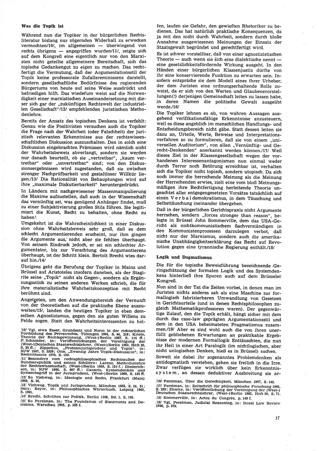 Neue Justiz (NJ), Zeitschrift für Recht und Rechtswissenschaft [Deutsche Demokratische Republik (DDR)], 26. Jahrgang 1972, Seite 17 (NJ DDR 1972, S. 17)