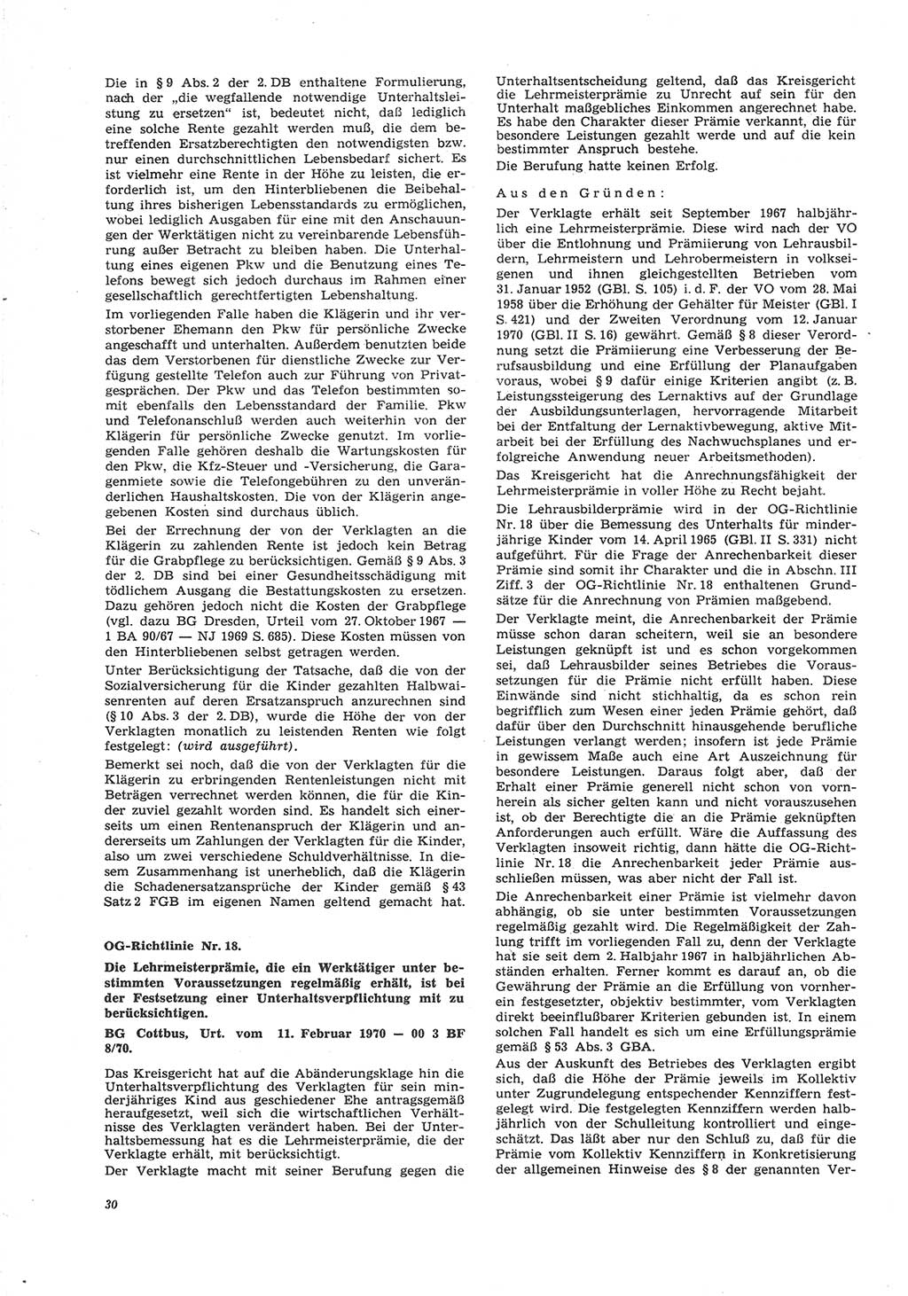 Neue Justiz (NJ), Zeitschrift für Recht und Rechtswissenschaft [Deutsche Demokratische Republik (DDR)], 26. Jahrgang 1972, Seite 30 (NJ DDR 1972, S. 30)
