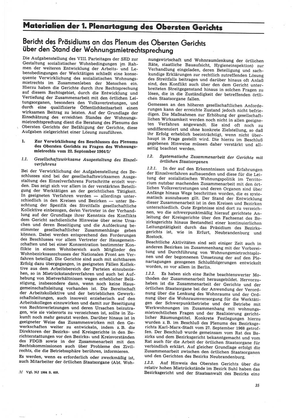 Neue Justiz (NJ), Zeitschrift für Recht und Rechtswissenschaft [Deutsche Demokratische Republik (DDR)], 26. Jahrgang 1972, Seite 35 (NJ DDR 1972, S. 35)