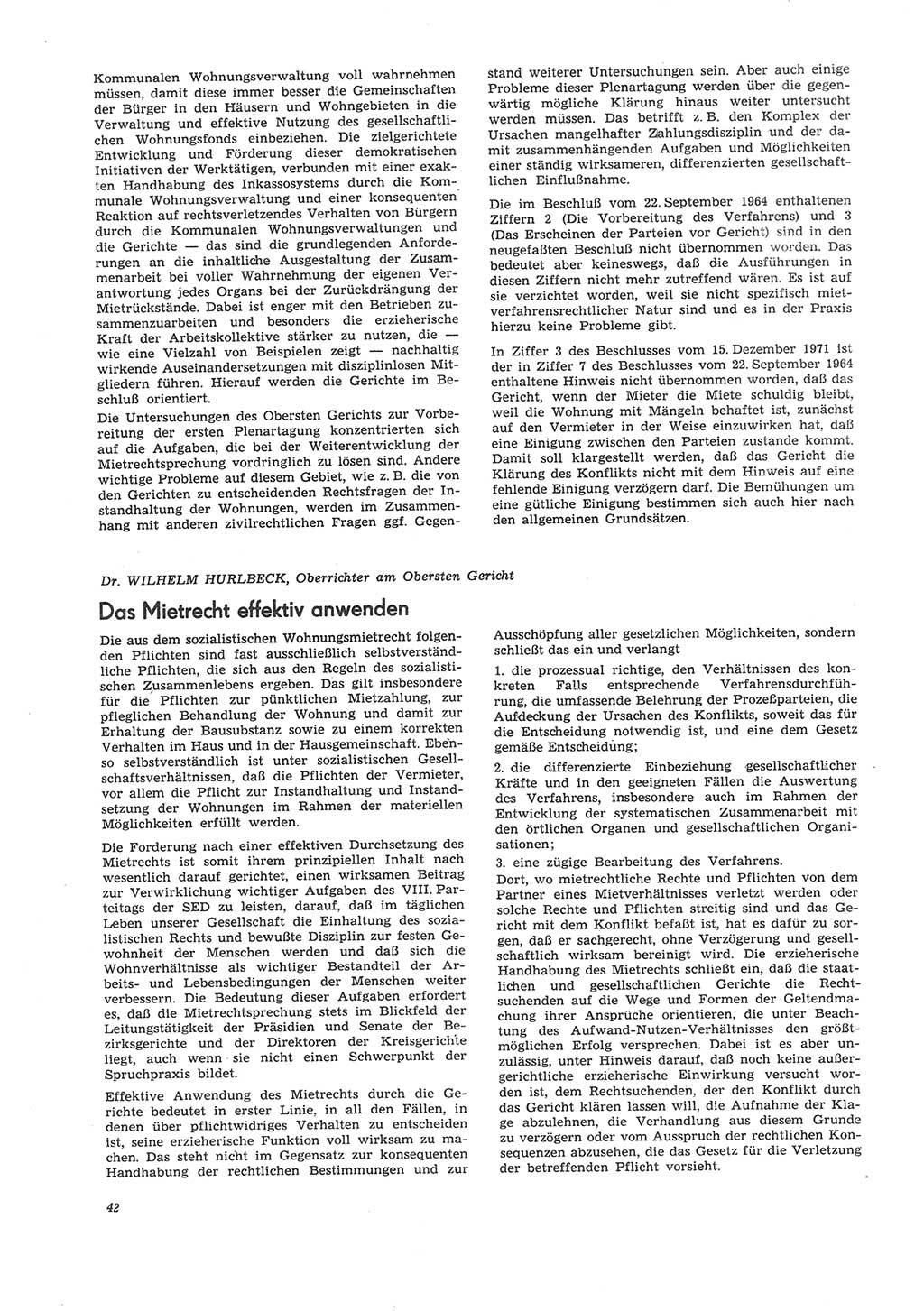 Neue Justiz (NJ), Zeitschrift für Recht und Rechtswissenschaft [Deutsche Demokratische Republik (DDR)], 26. Jahrgang 1972, Seite 42 (NJ DDR 1972, S. 42)