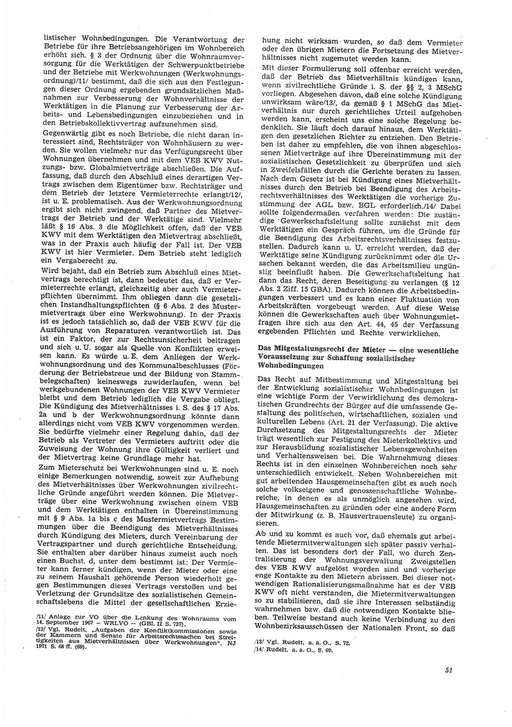 Neue Justiz (NJ), Zeitschrift für Recht und Rechtswissenschaft [Deutsche Demokratische Republik (DDR)], 26. Jahrgang 1972, Seite 51 (NJ DDR 1972, S. 51)