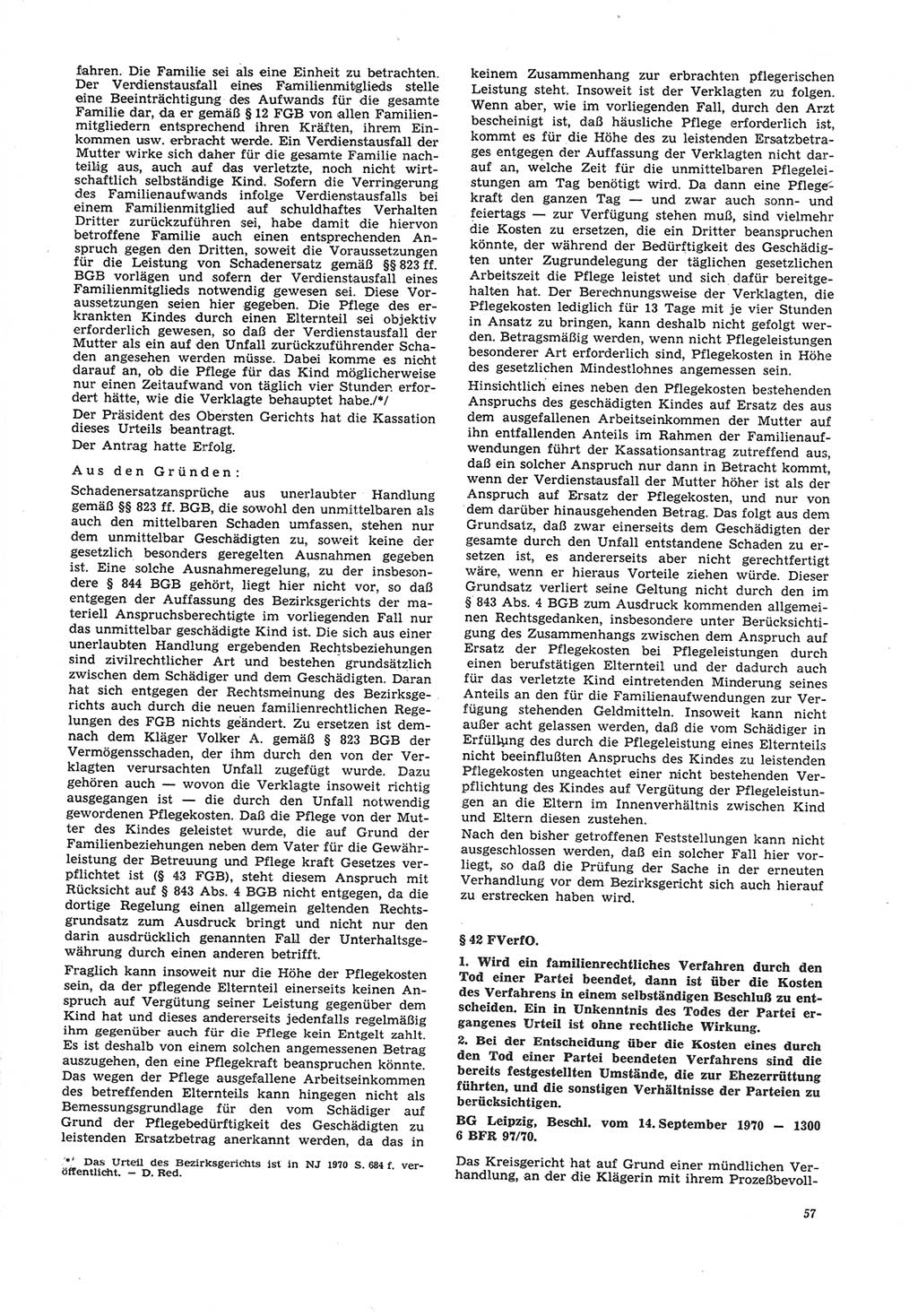 Neue Justiz (NJ), Zeitschrift für Recht und Rechtswissenschaft [Deutsche Demokratische Republik (DDR)], 26. Jahrgang 1972, Seite 57 (NJ DDR 1972, S. 57)