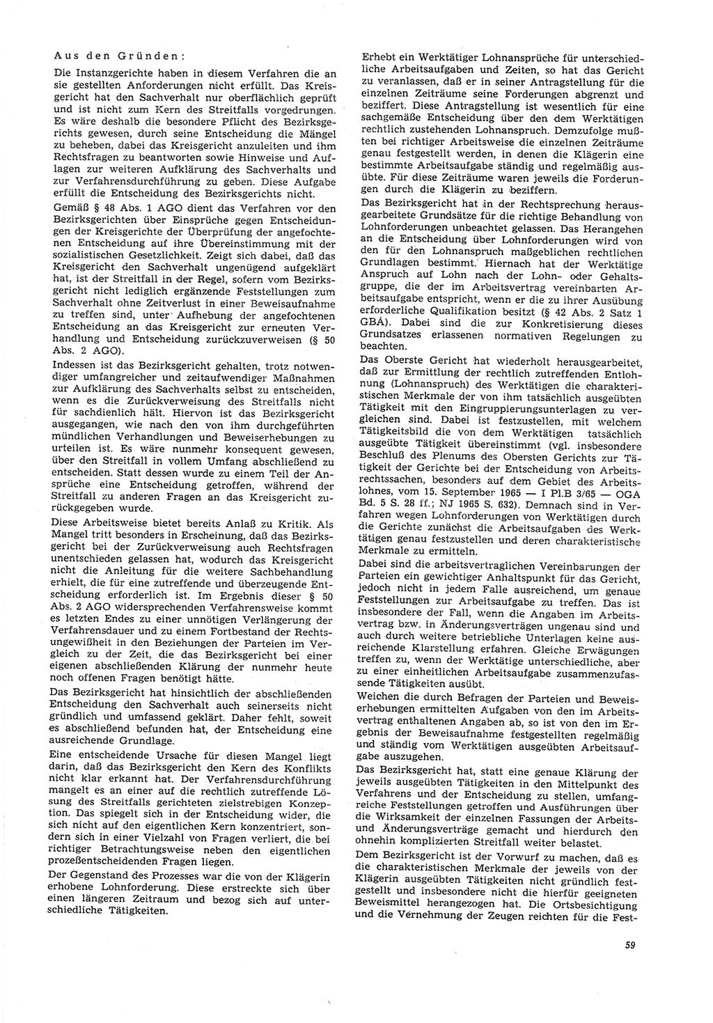 Neue Justiz (NJ), Zeitschrift für Recht und Rechtswissenschaft [Deutsche Demokratische Republik (DDR)], 26. Jahrgang 1972, Seite 59 (NJ DDR 1972, S. 59)