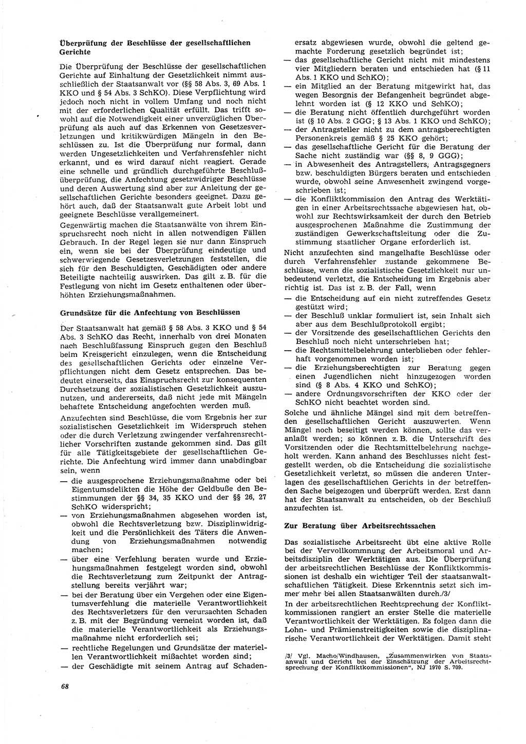 Neue Justiz (NJ), Zeitschrift für Recht und Rechtswissenschaft [Deutsche Demokratische Republik (DDR)], 26. Jahrgang 1972, Seite 68 (NJ DDR 1972, S. 68)