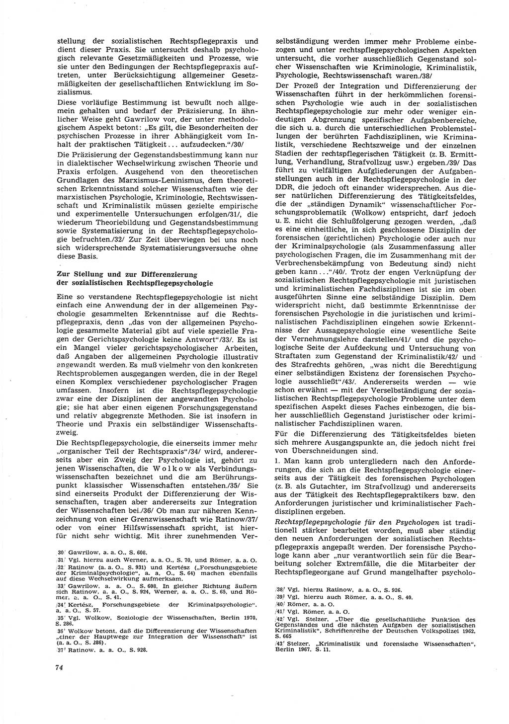 Neue Justiz (NJ), Zeitschrift für Recht und Rechtswissenschaft [Deutsche Demokratische Republik (DDR)], 26. Jahrgang 1972, Seite 74 (NJ DDR 1972, S. 74)