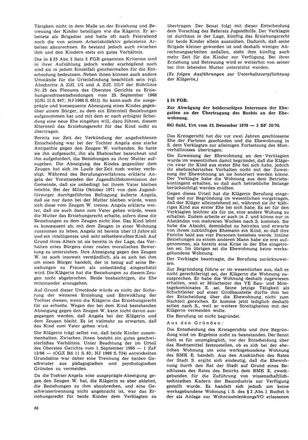 Neue Justiz (NJ), Zeitschrift für Recht und Rechtswissenschaft [Deutsche Demokratische Republik (DDR)], 26. Jahrgang 1972, Seite 86 (NJ DDR 1972, S. 86)